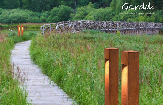 GARDD C1S 800 Staande Cortenstaal lamp dubbel