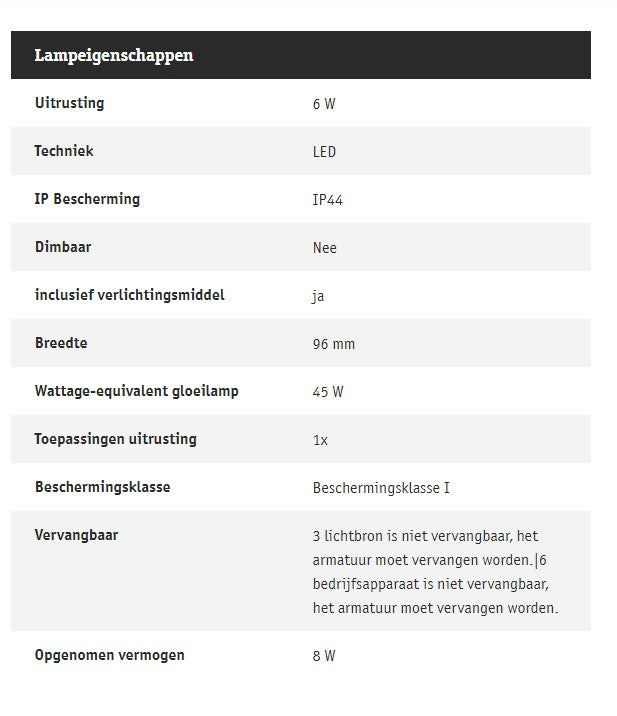 Insectvriendelijke Gevellamp Capera 2