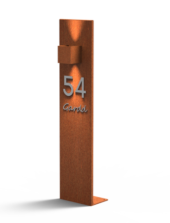 GARDD C4S 1100 Cortenstaal buitenlampen staand met nummer