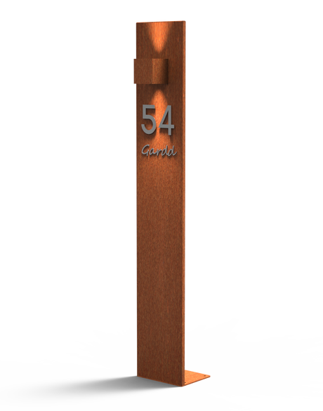 GARDD C4S 1500 Cortenstaal buitenlampen staand met nummer
