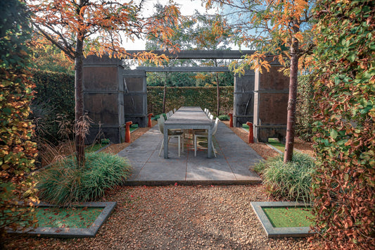 GARDD CS5 500 Cortenstaal buitenlampen staand onder prieel