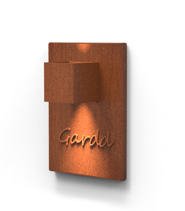 GARDD C5WP 350 Cortenstaal Buitenlampen Wand met tekst