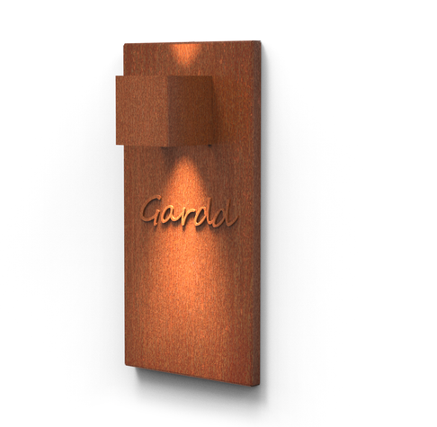 GARDD C5WP 500 Cortenstaal Buitenlampen Wand met tekst