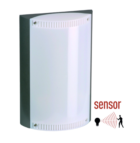 Gevellamp rechthoek/bol met sensor