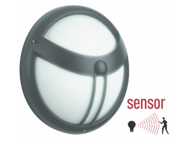 Gevellamp rond design met sensor