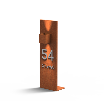 GARDD C4S 800 Staande Cortenstaal buitenlamp staand met nummer