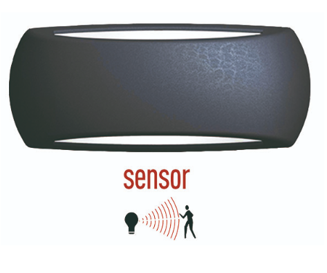 Gevellamp rechthoek up/down met bewegingssensor
