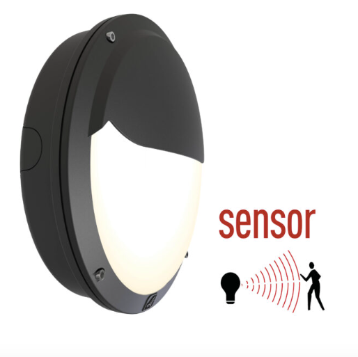 Gevellamp rond met beweging sensor 