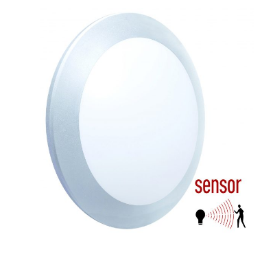Gevellamp rond/plat met sensor