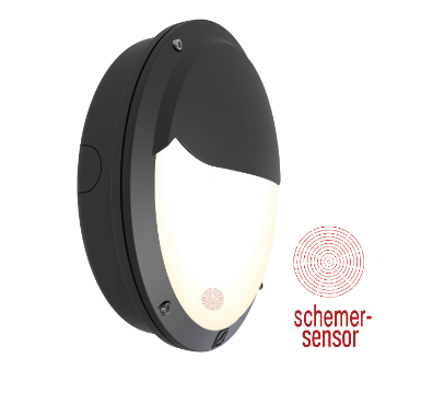 Gevellamp rond met dag/nacht sensor