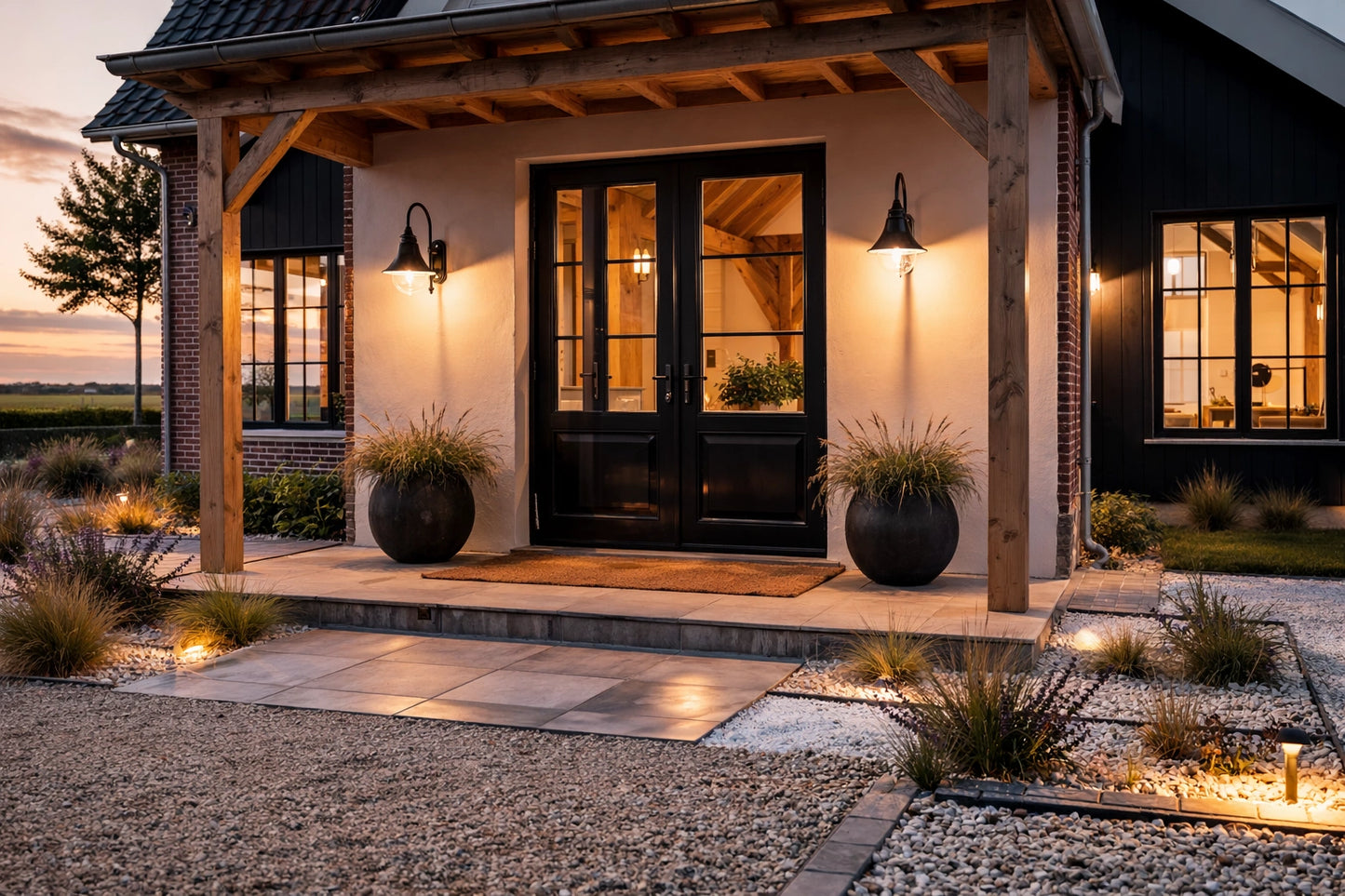 Gevellamp Calice 2 zwart